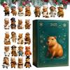 2D Capybara Advent Calendar Count Down to 2025 Christmas Calendar Capybara Tree Pendant 24 Days Acrylic Ornament Party Favor