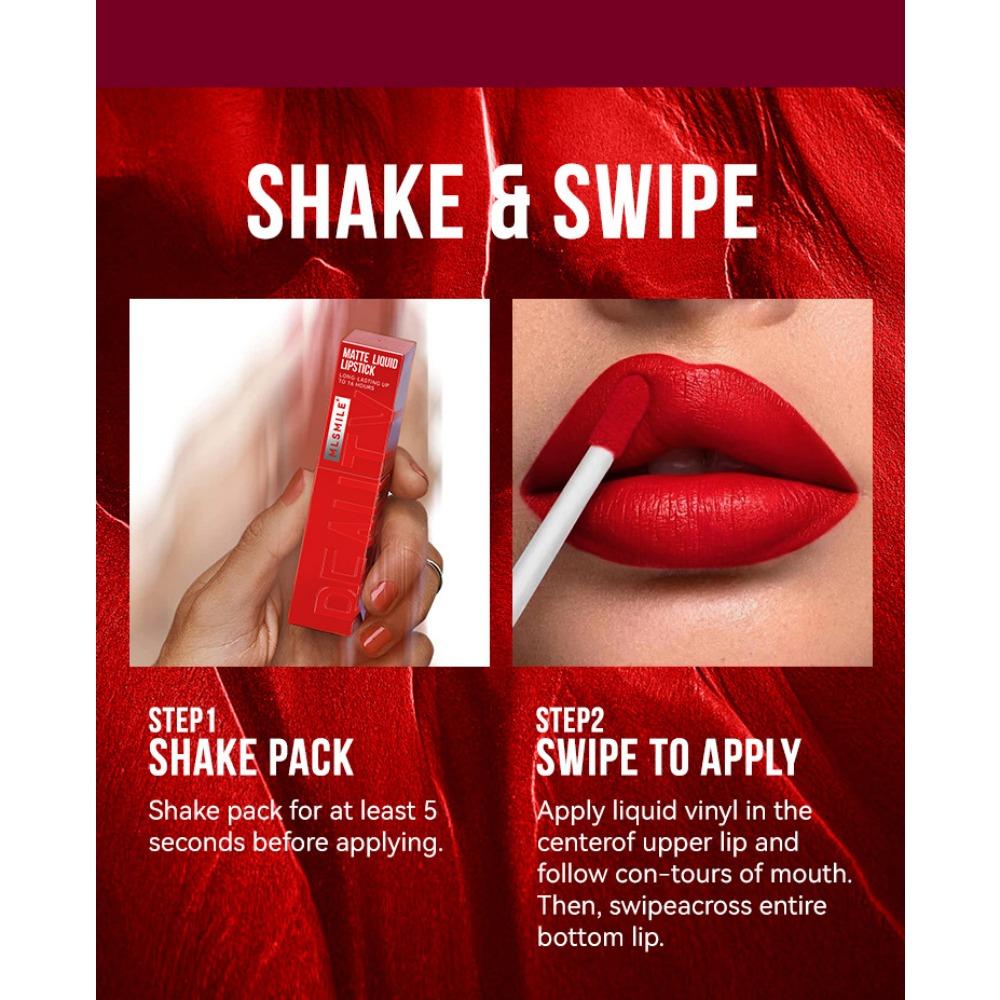 MLSMILE Non-stick Cup Lip Glaze Fog Surface Liquid Matte Lipstick Red Long -lasting Color Lip Lip Gloss