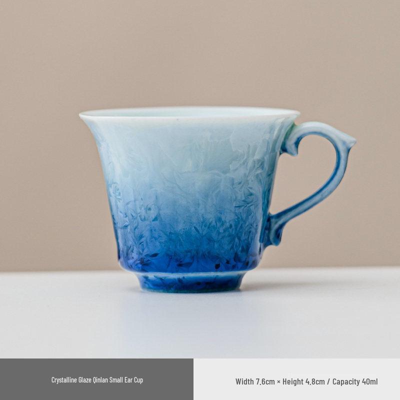 Exquisite Crystalline Glaze Ceramic Mug and Saucer - High-Grade Office Tea and Coffee Cup Gift
