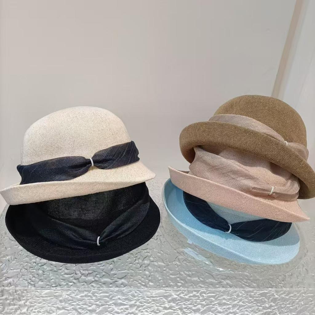 New Japanese Linen Knitted Fisherman Hat Women Spring Summer Outing Uv Protection Sunscreen Gift Hat Sunshade Sun Hat