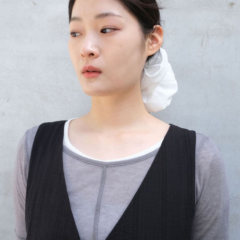 VIMUN Cotton Jacquard Scrunchie_White