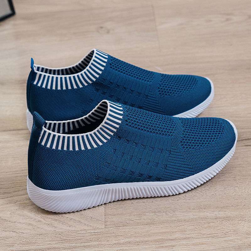 2025 New Spring and Autumn Women's Shoes Versatile and Comfortable Casual Flying Woven Deep Mesh Sports Casual Shoes Running Large Size
