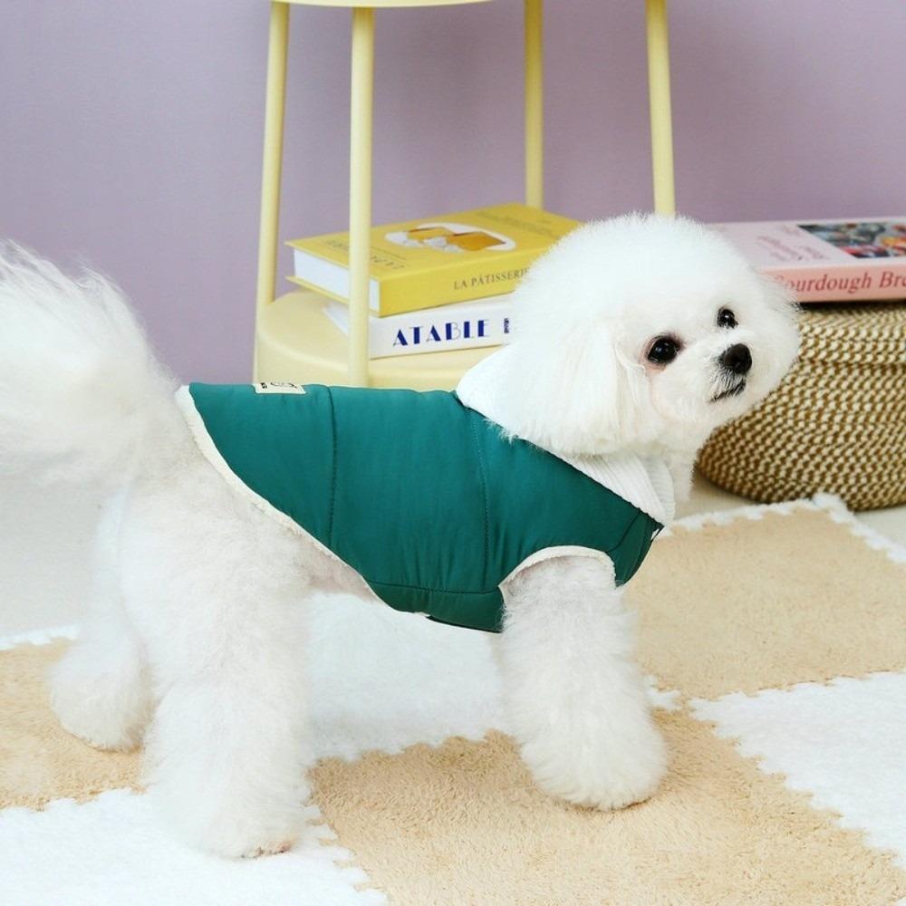 Plush Dog Hiking Jacket Winter Dog Vest Coat Cute Pet Clothes  for Small Medium Dog