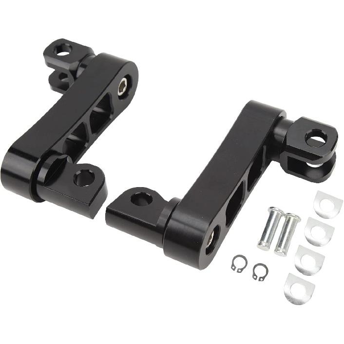 Generic Motorcycle Foot Pegs Bracket, Adjustable Highway Foot Pegs Extension Brackets, Passenger Highway FootPegs Male Mount Foot Peg Clamp Support чёрный