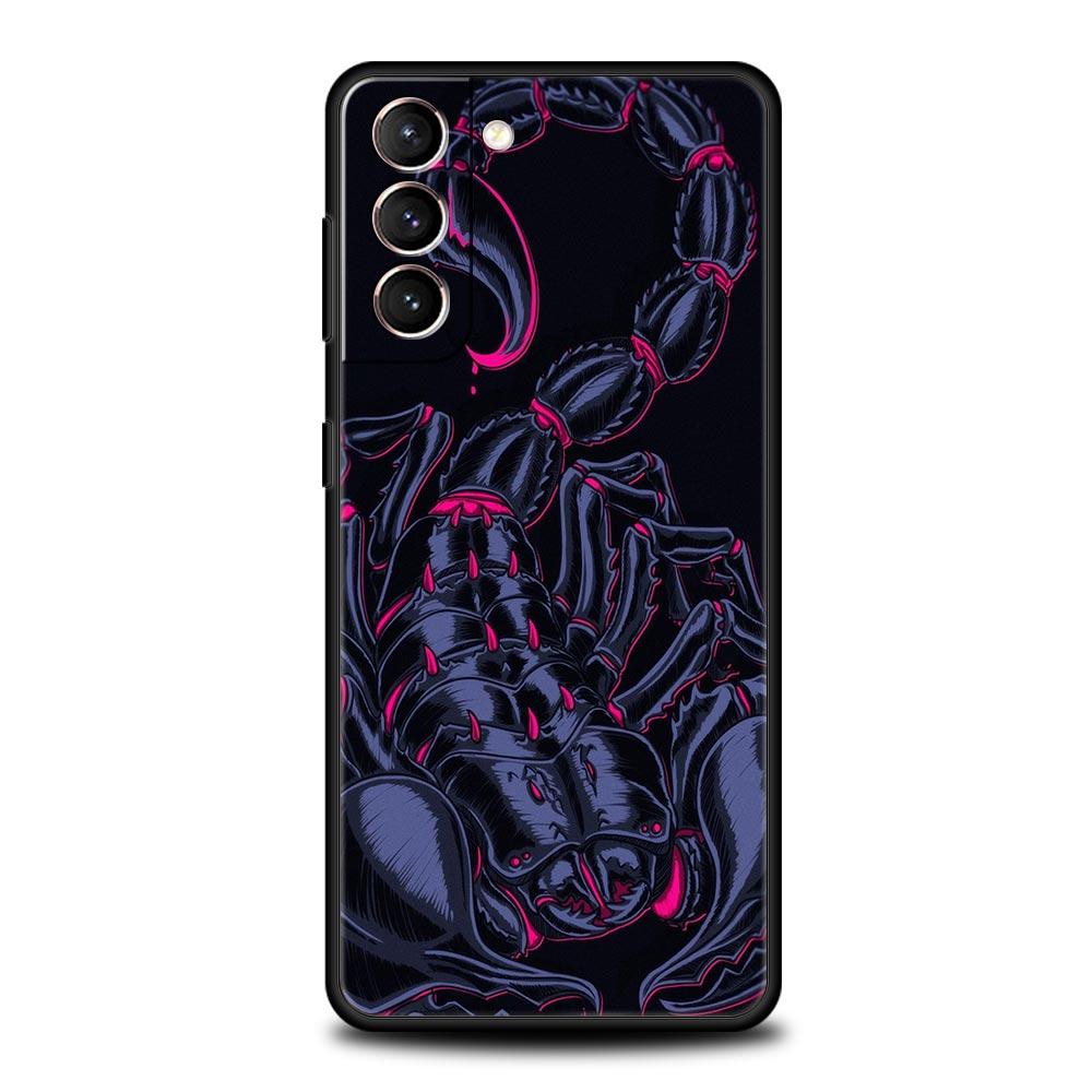 Cartoon Scorpion Phone Case For Samsung Galaxy S26 Ultra S25 Plus S24 FE S23 S22 5G S21 S20 Cover Black Soft
