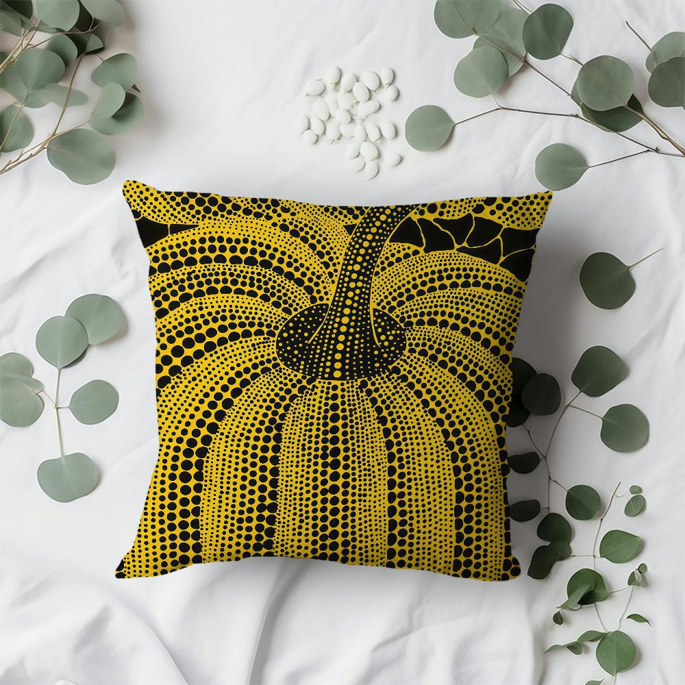 Art K-Kusama Y-Yayoi Pumpkin Cushion Cover For Sofa Car Office Cafe Soft And Comfortable Double-Sided Printing Pillow Cover