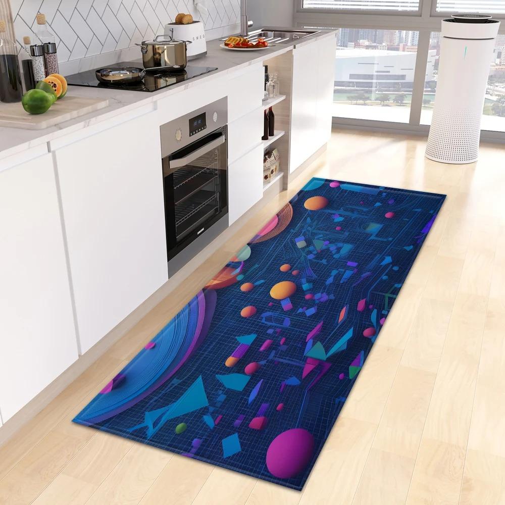 Creative Colorful Geometric Pattern Home Kitchen Floor Mat Door Front Decoration Floor Mat