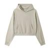 3 Large Fur Ring Solid Color Turtleneck Hooded Zipper Women's Short Hoodie Autumn and Winter Round Neck Fashion Sweater Women
