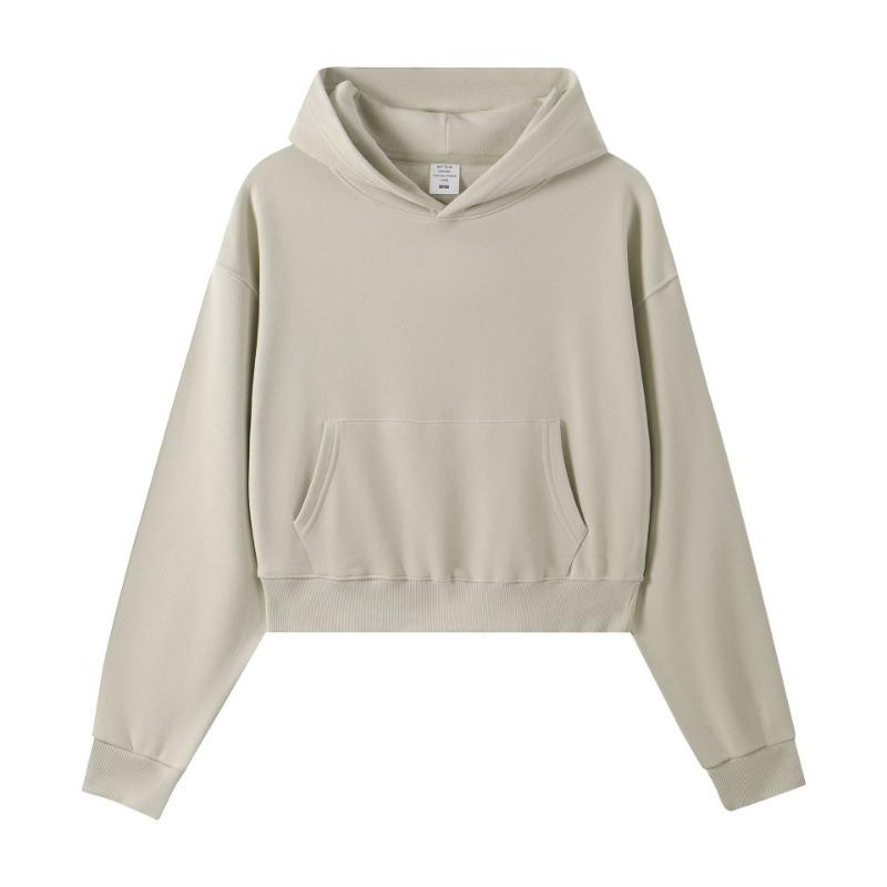 3 Large Fur Ring Solid Color Turtleneck Hooded Zipper Women's Short Hoodie Autumn and Winter Round Neck Fashion Sweater Women
