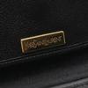 Used YVES SAINT LAURENT logo Shoulder Bag Leather Black Used Women
