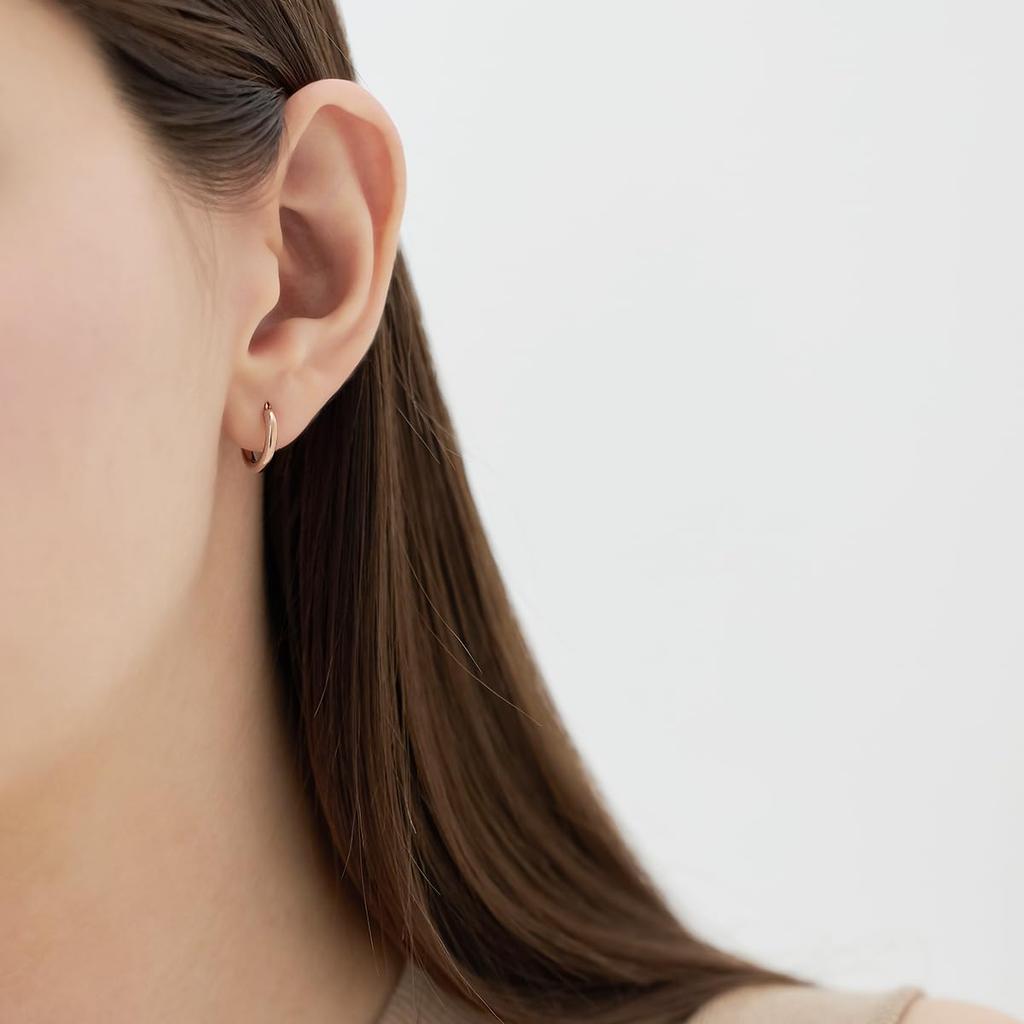 K10 Pink Gold Earrings Perfect for Birthdays and Includes Jewelry Case 4℃ (Single) 112526152101, Gifts,