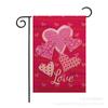 30x46cm Valentine's Day Garden Flag Plaid Love Heart Double Sided Yard Flag Decoration for Anniversary Wedding Decor