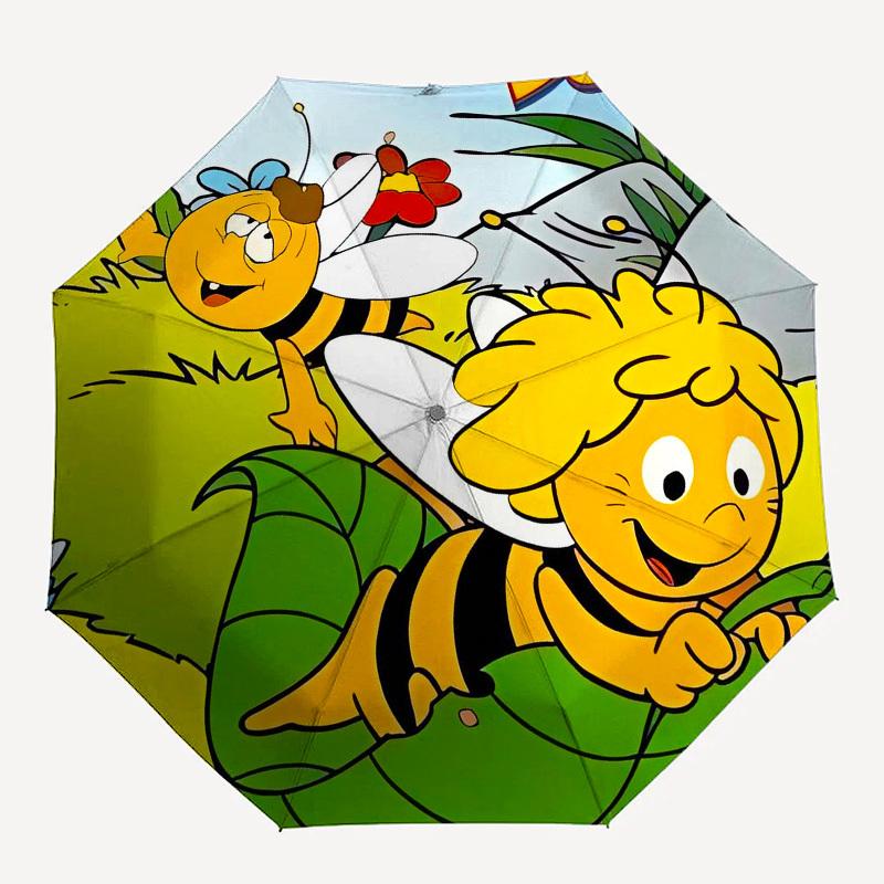 Bee, Adventure Automatic Opening and Closing, 8 Rib Structure Portable Umbrella, Suitable for Men and Women In All Seasons Perfect Gift for