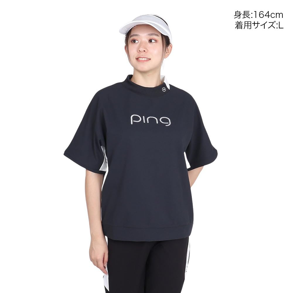 Short Sleeve High Neck Shirt Storage and Golf Cold Protection S [Pin Apparel] Women's (Heat Insulation) / / 622-4267802 010_Black