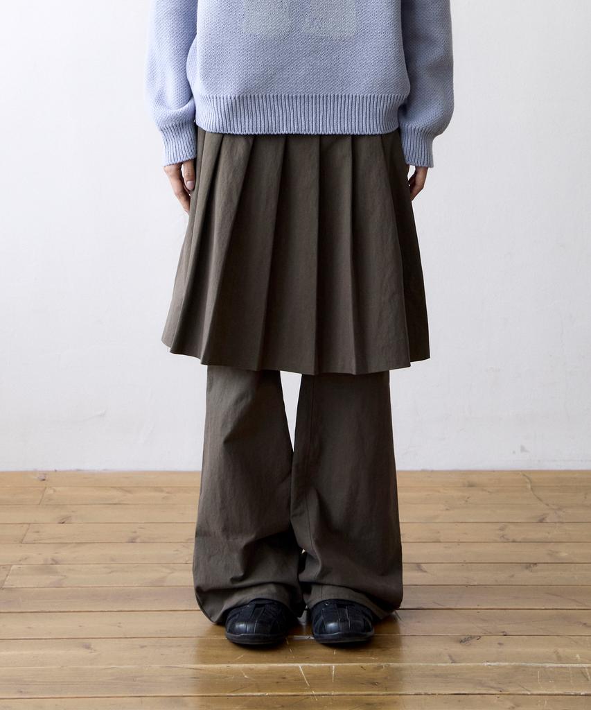 THE COLDEST MOMENT Tcm Skirt Layered Pants (Brown)