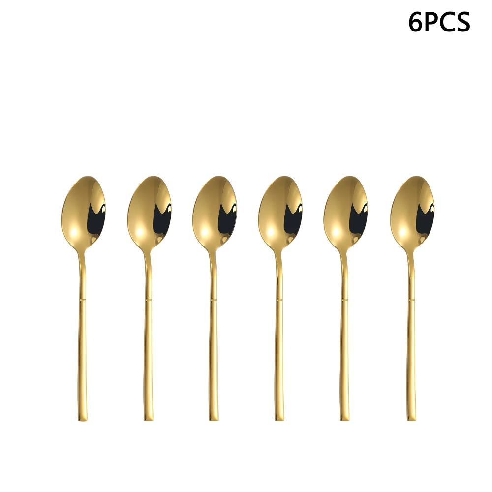 4/6/16/24pcs Gold Stainless Steel Cutlery Household Knife, Fork and Spoon Cutlery Set for Home Restaurant Hotel Party