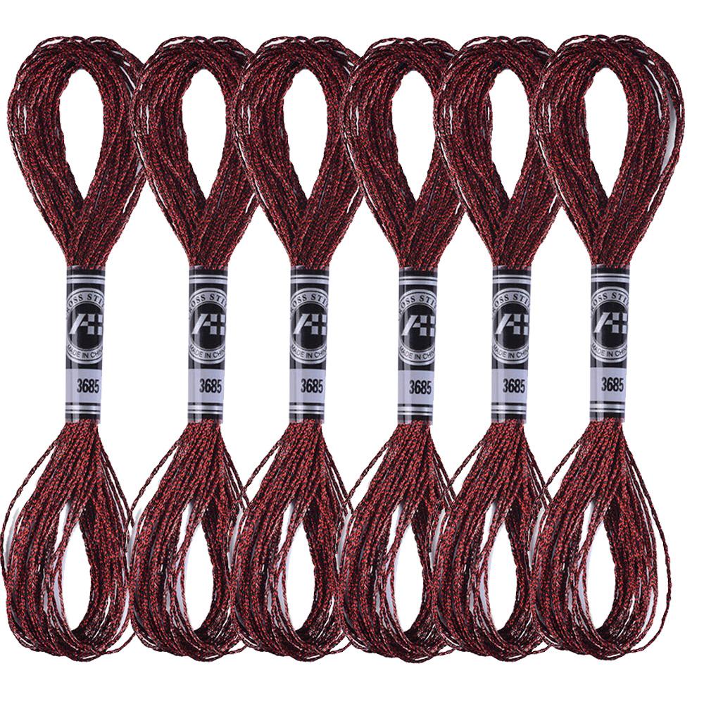 

6/24 шт. Металлизированная вышивальная нить с блеском, моток ниток для рукоделия, нить для вышивания крестом, полиэстеровая нить для плетения браслетов дружбы 14 Colors