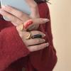 Unregelmäßiger Wassertropfen Offener Ring für Damen Verstellbarer Gebogener Öffnungs-Fingerring Zubehör Einzigartiges Festival-Accessoire
