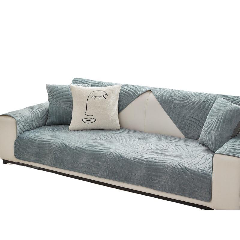 Solid Color Plush Sofa Cushion Nordic Simple And Fashionable Sofa Towel Non-Slip Leather Sofa Cover Four Seasons Universal Seat Cushion Winter