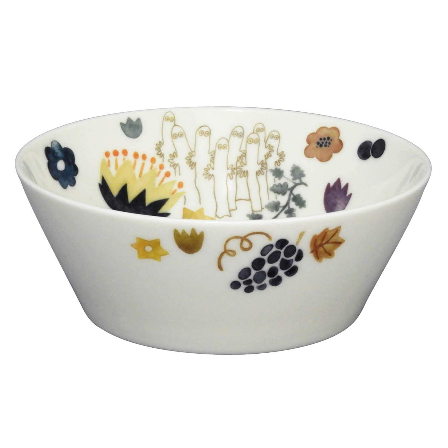 

Yamaka Shoten MOOMIN Herbarium Small Hattifattener Microwave Moomin Nordic Day Wedding Made in Bowl, Dish, Approx. 13.5cm Diameter, Design, Safe,