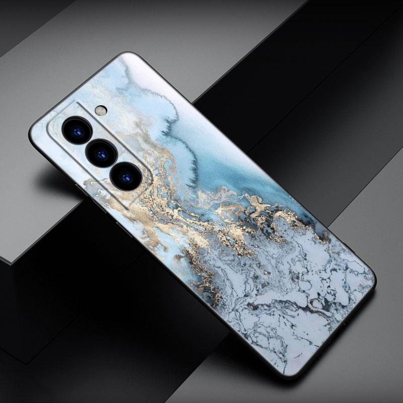 Husă de telefon din marmură vintage pentru Samsung Galaxy S22 Pro S21 S20 FE Ultra S10 Lite S10 S10E S9 S8 Plus Husă moale TPU neagră