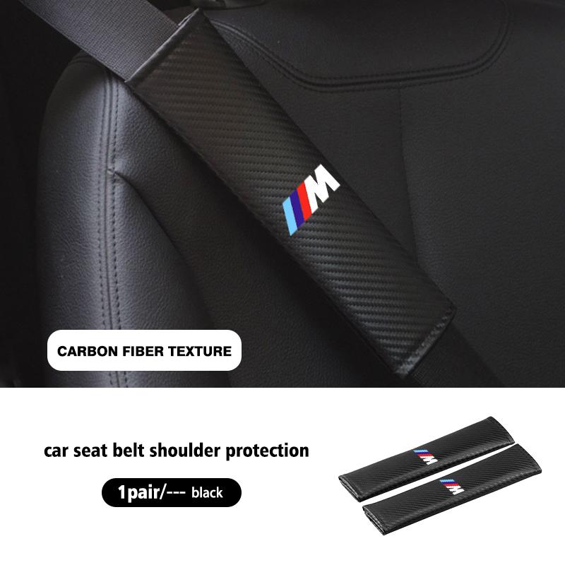 Car Belts Covers Padding Carbon Fiber Belt Shoulder Accessories For BMW E30 E34 E36 E39 E46 E52 E53 E60 E61 E62 E70 E71 E83