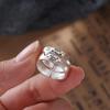 Cute Dog Animal Couple Ring Geometric Valentine's Day Gift Stackable Cat Opening Ring  Best Friends