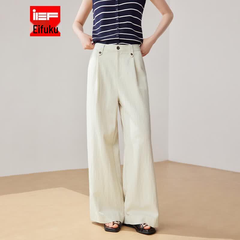 IEF 2026 Summer Korean Style Commuter Wide-Leg Pants L