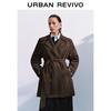UR 2025 Fall Women's Retro Lapel Belt Trench Coat