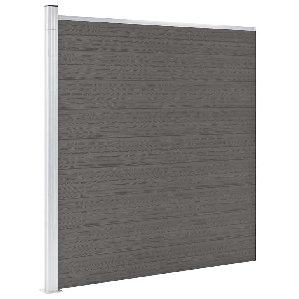 WPC Garden Fence 175 X 186 Cm Grey