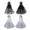Formal Doll Clothing Accessory for Around 30 Cm Dolls, Tulle Gown Outfit for Shelf Display, Styling, and Photo Use