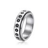 Personalized Niche Ring, Rotatable Unisex Ring, Small Flower Fashion Jewelry