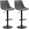 Set of 2 Leathaire Tub Bar Stools - Charcoal Grey