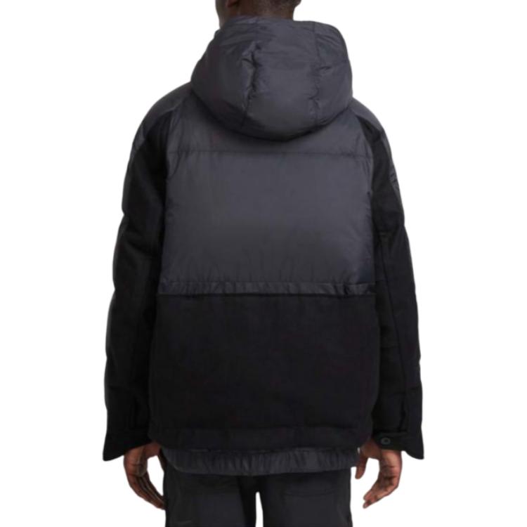 Nike X Sacai Sportswear Loose Fit Patchwork Parka Down Jacket Men Outerwear Black CT3269-010