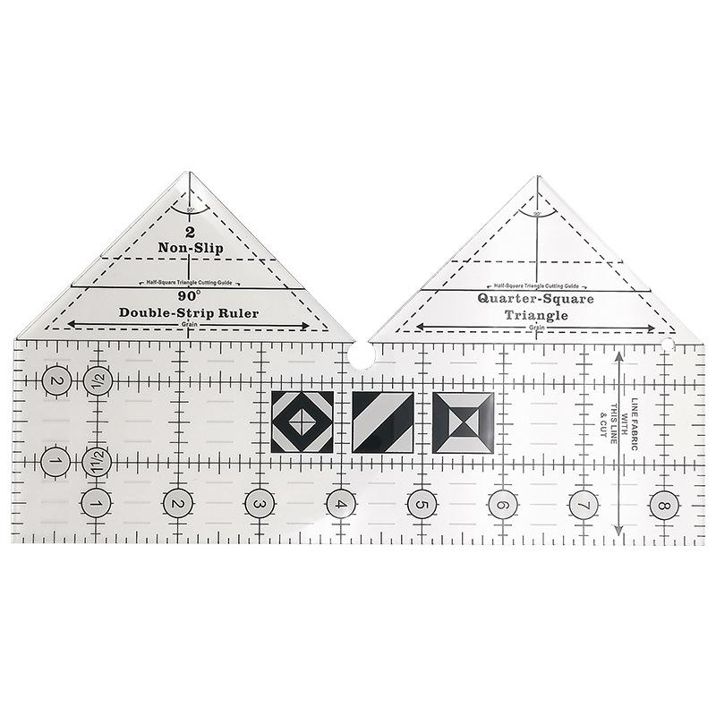 Acrylic Irregular 90° Sewing and Patchwork Ruler for Fabric Cutting