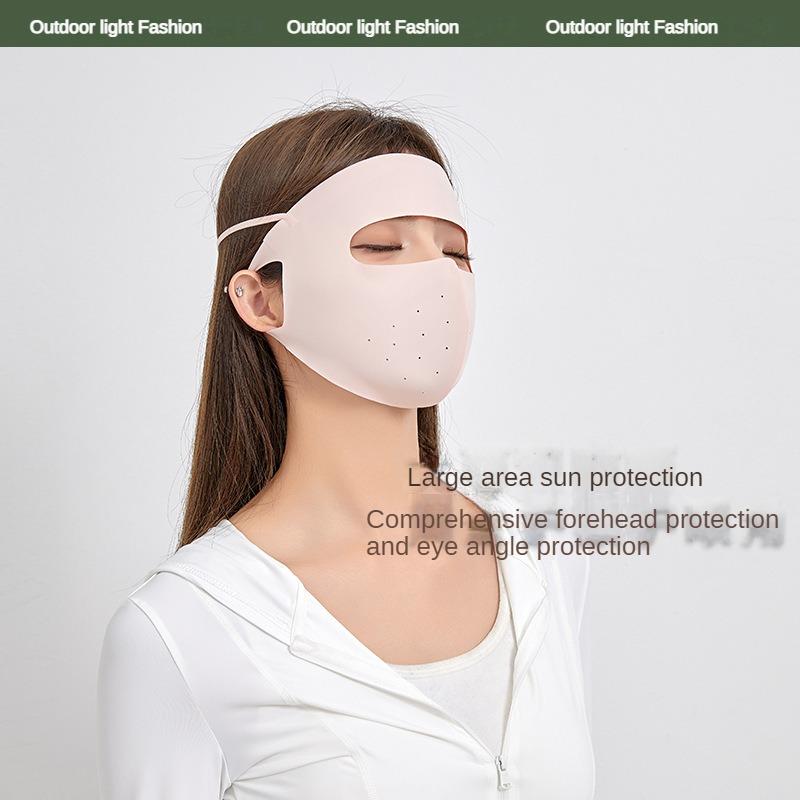 Sun Protection Mask Female UV Protection Summer Ice Silk Breathable Mask Sunshade Outdoor Riding Facekini Mask Sun Protection