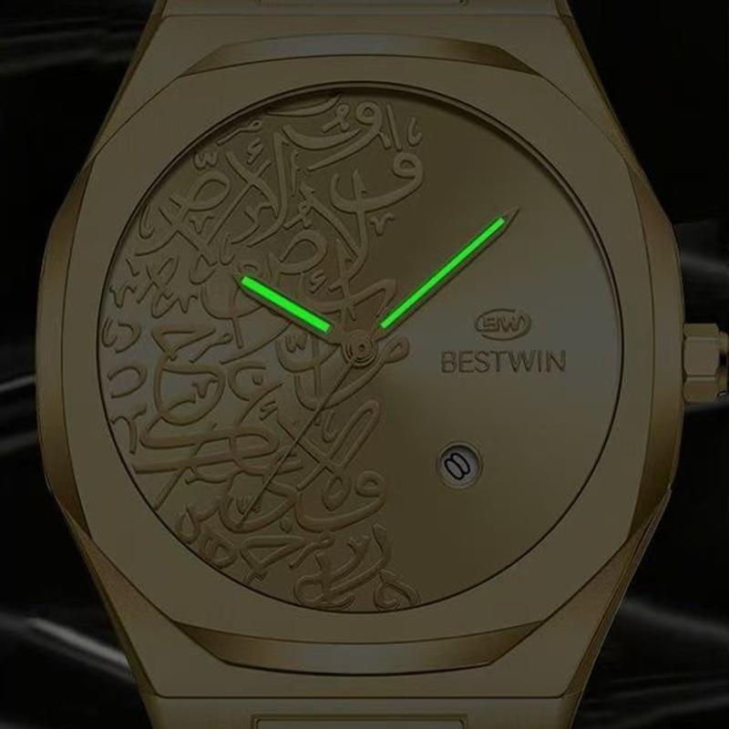 Herren Golduhren Top Marke Luxus Edelstahl Uhrenarmband Hohe Qualität Herrenuhr Kreatives Design Datum Armbanduhr