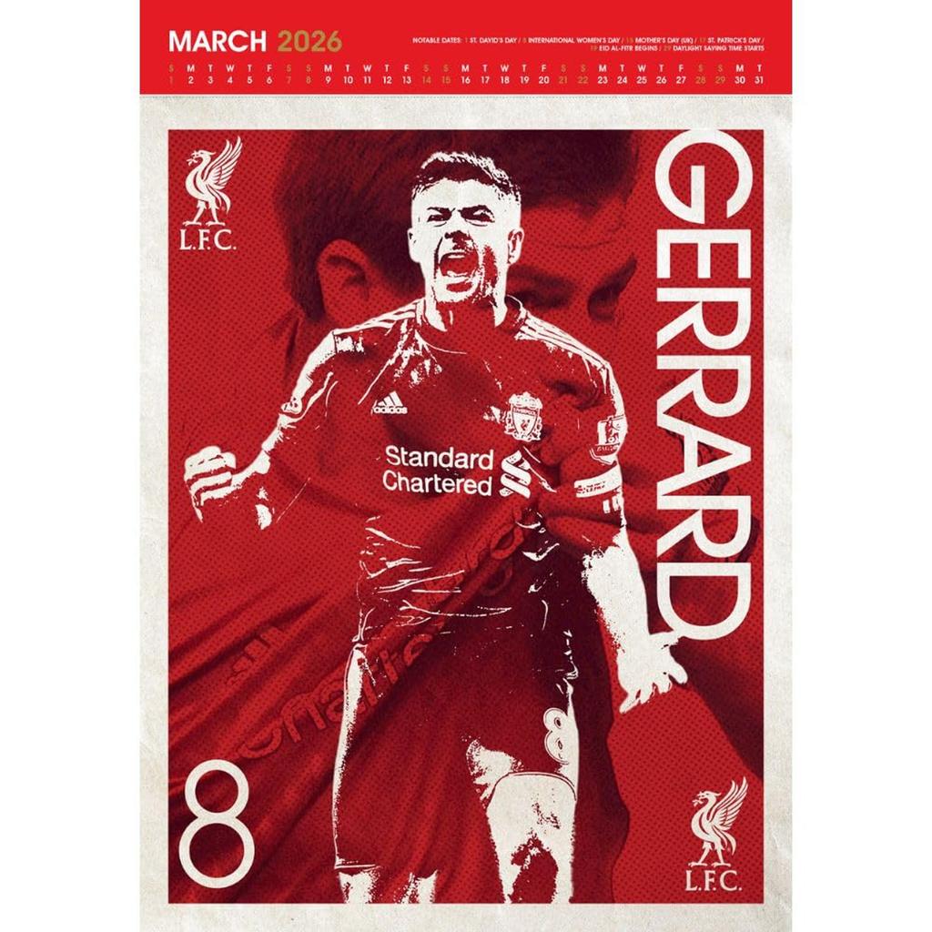 Liverpool FC 2026 Crest Wall Calendar