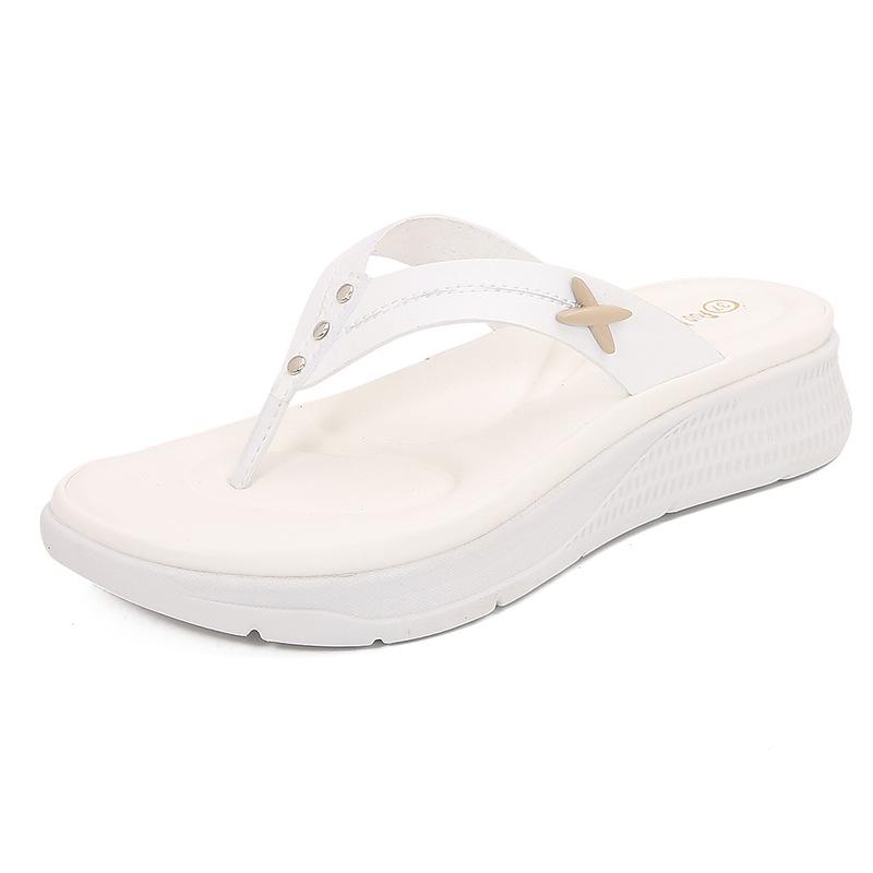 

Модная женская обувь 2025 Лето Модные слипоны Удобные сандалии на платформе 35-41 Обувь для женщин Клинья Повседневные шлепанцы Женские 35
