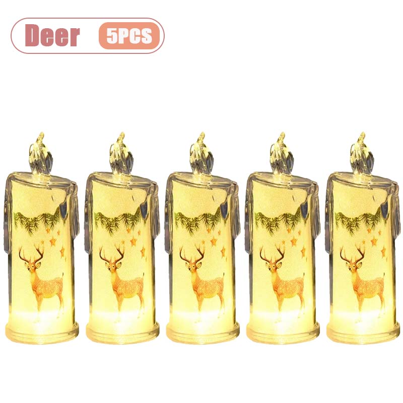 1-5 SZTUK LED Dekoracja Świąteczna Bezpłomieniowa Elektroniczna Świeca Realistyczne Kapiące Łzy Ozdoba Święty Mikołaj Bałwan Dekoracja Stołu