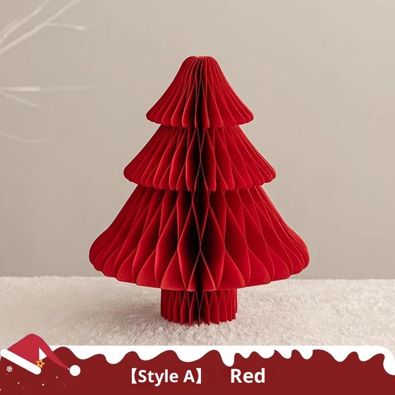 Stor juletrepynt 3D honeycomb-kule sammenleggbart papir juletre Navidad dekorasjoner skrivebord hengende juledekor