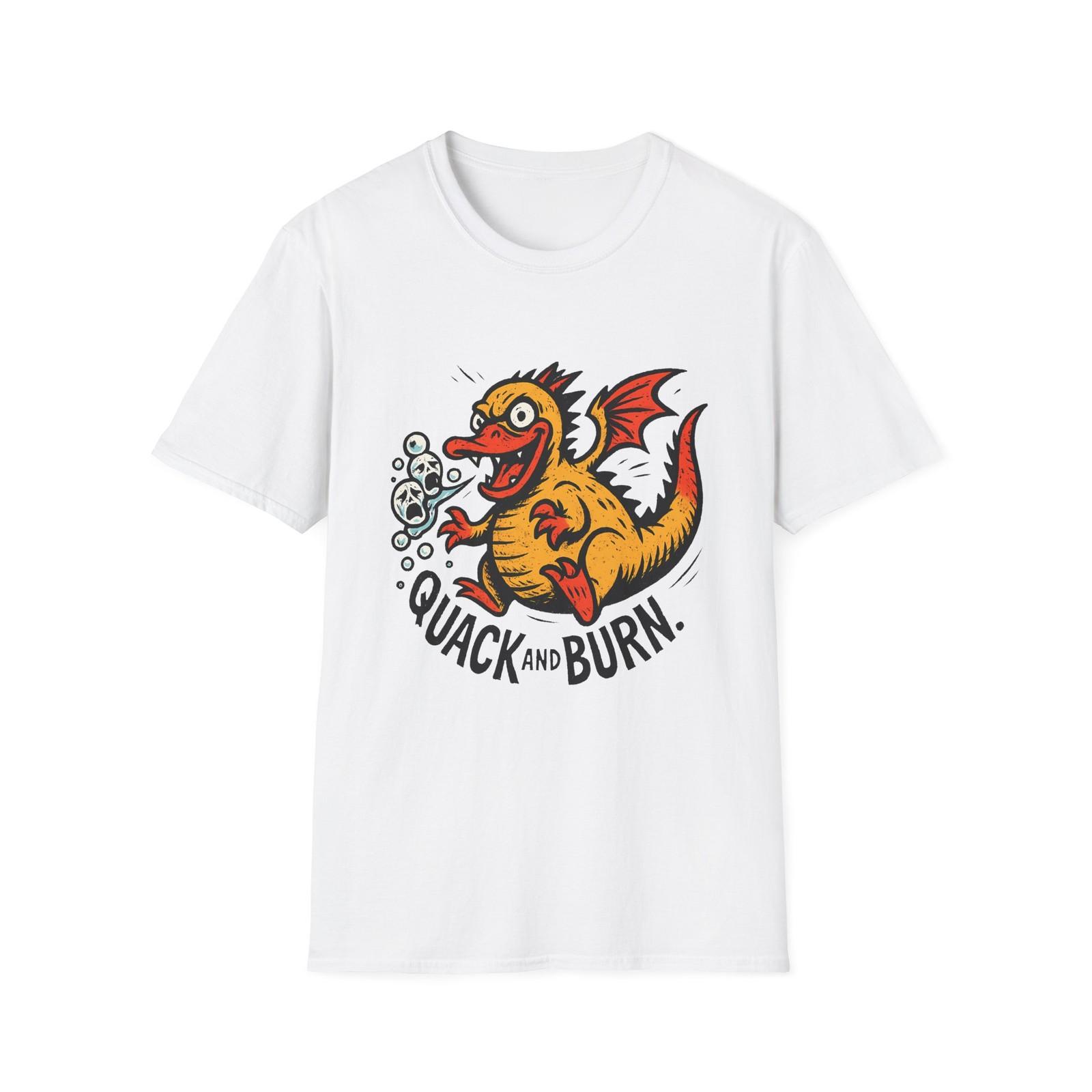 Unisex Softstyle T-Shirt Comic Dragon Duck Funny Bubble Breathing Creature S разноцветный
