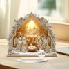 Christmas Nativity Ornament Jesus' Birth Scene Virgin Mary Angel Cartoon Print Christian Tabletop Centerpiece for Home Office Holiday Display