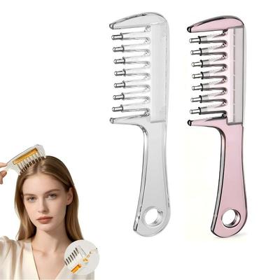 Unisex Transparenter Ätherisches Öl Applikator Massagekamm Mit Integriertem Flüssigkeitsbehälter, Rollende Metallzähne, Geeignet Für Frauen