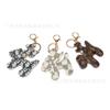 ins wind creative puppy keychain leather pendant PU leather cute dog keychain multi-color bag pendant