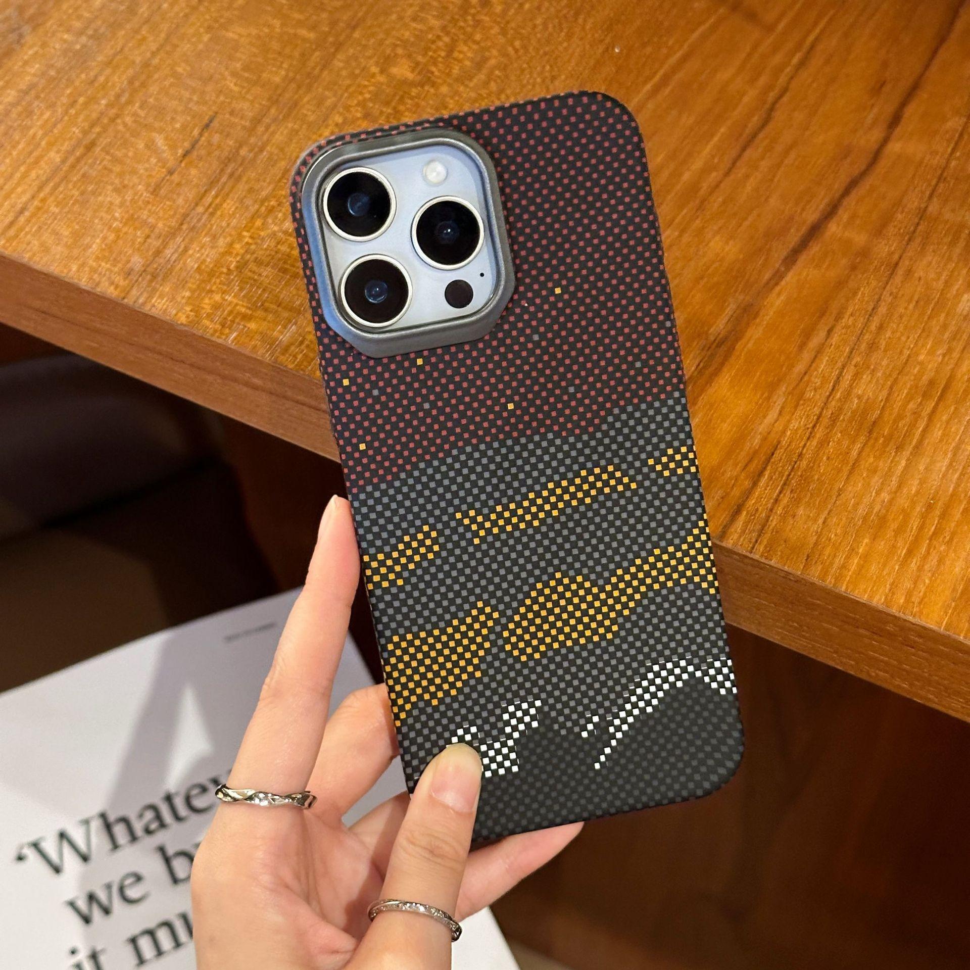 

Подходит для iPhone17PROMAX Чехол для телефона из кевлара с ощущением кожи Apple 16 Закат Луны Восход Защитный чехол высокого уровня iPhone 12 PROMAX