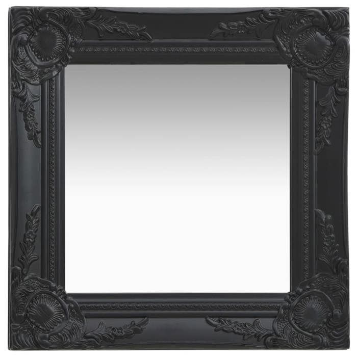 VidaXL Wall Mirror Baroque Style 40x40 Cm Black 320307