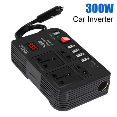 4 AC Sockets DC 12V To AC 220V Converter 300W Overload Protection ON/OFF Switch Power Adapter Car Inverter 4 USB Ports