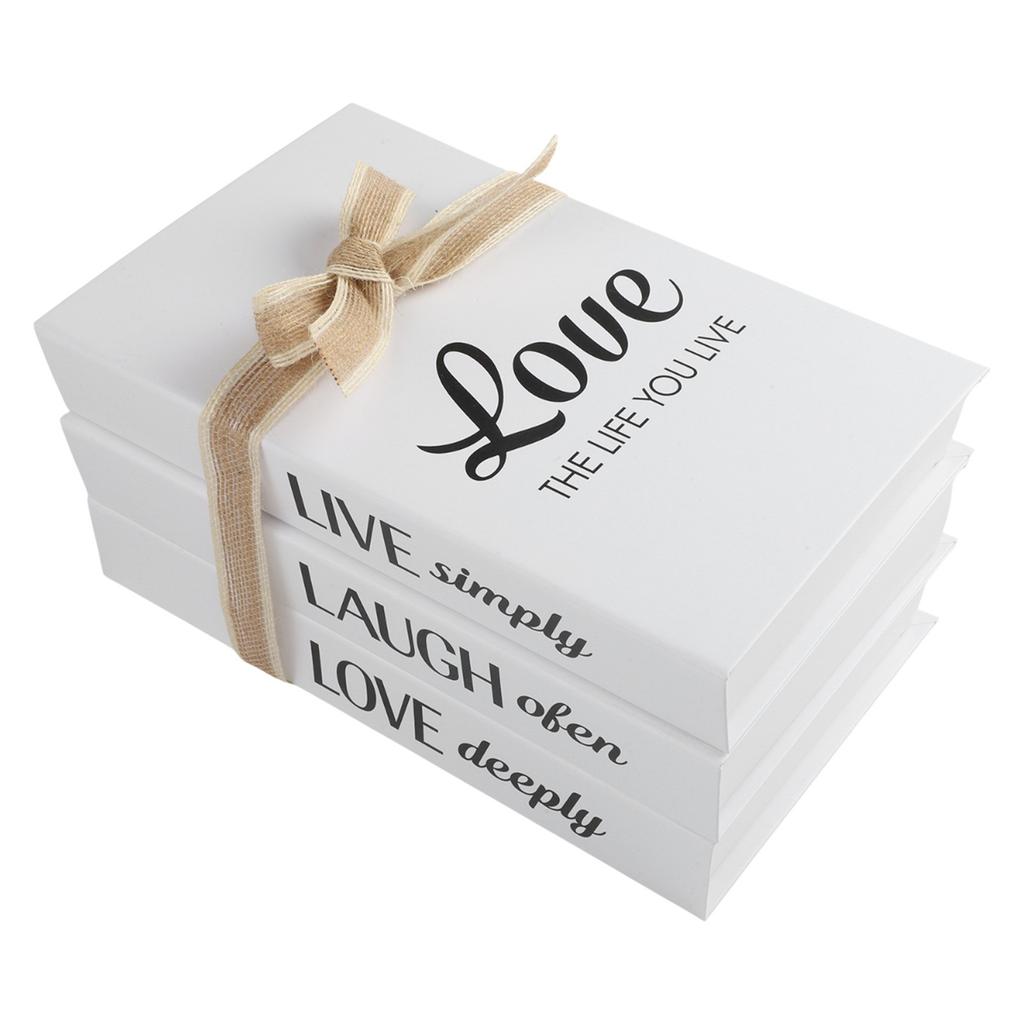 Rustic Stacking Display Books 3 Piece Set for Home and Office Decoration