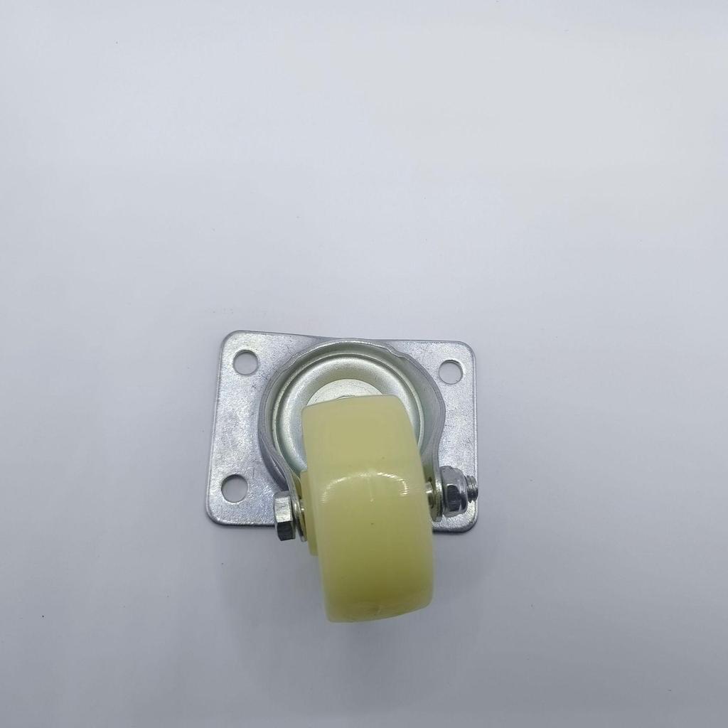 Lightweight Nylon Swivel Caster with White Flat Fat Tire Wheel for Furniture